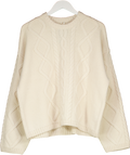 Arket Cream Cable-knit Wool Jumper UK M