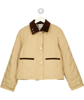 Fabrique E X Hannah Cook Isla Contrast Collar Quilted Down Jacket Beige UK S