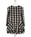 ASOS Black & White Dropped Waist Mini Dress With Distressed Hem UK 6
