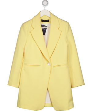 ZARA Lemon Yellow Longline Fitted Blazer UK S