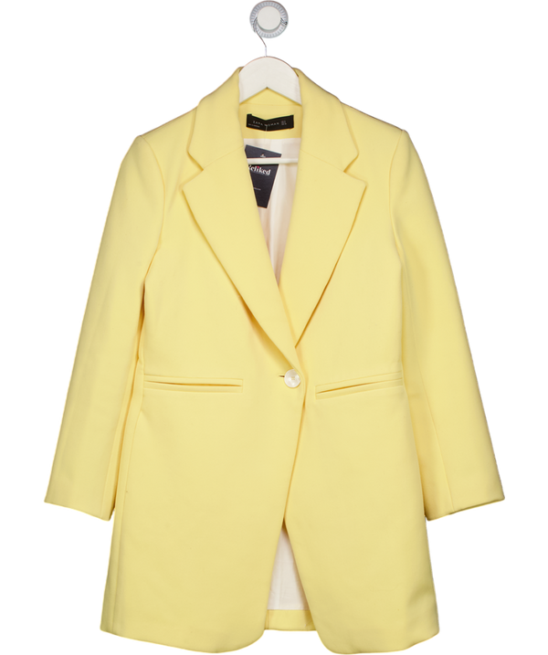 ZARA Lemon Yellow Longline Fitted Blazer UK S