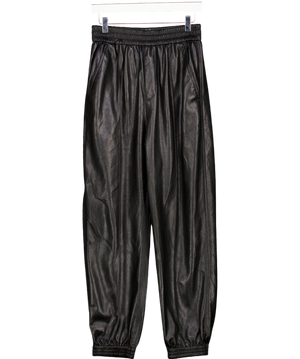 Nanushka Black Alt-leather Trousers UK M