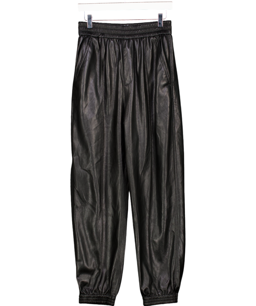 Nanushka Black Alt-leather Pants UK M