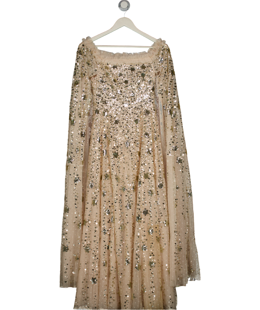 Needle & Thread Cream Shooting Stars Cape Ankle Gown Dress UK 6