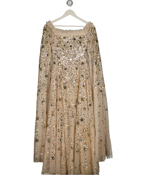 Needle & Thread Cream Shooting Stars Cape Ankle Gown Dress UK 6