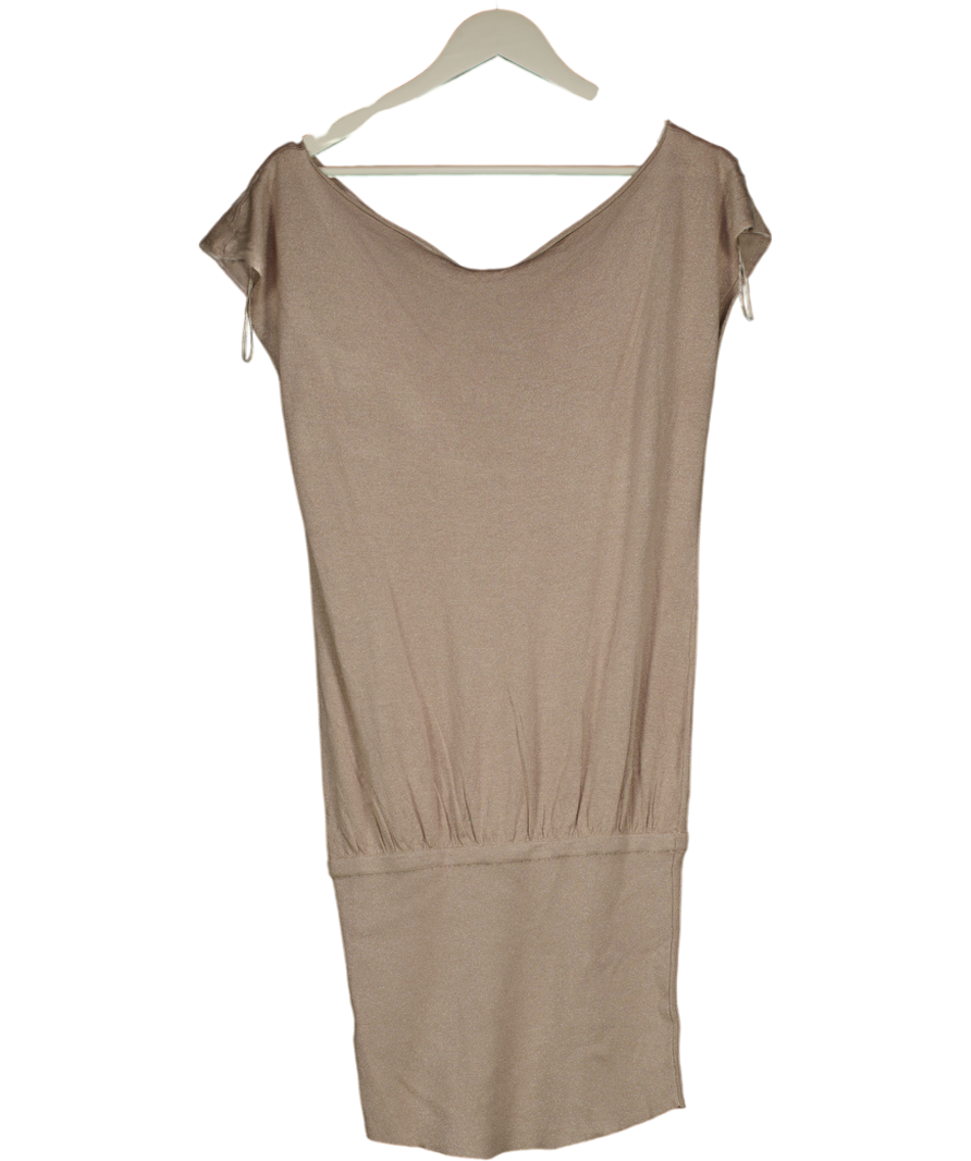White Fox Beige Following My Instincts Mini Dress UK S