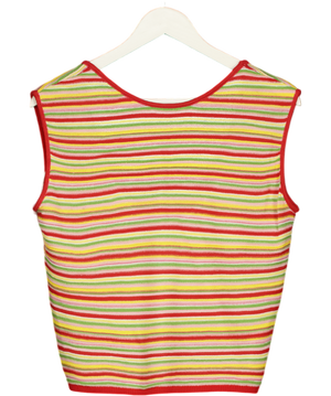 NA-KD Knitted Multicoloured Stripe Deep Back Top UK M