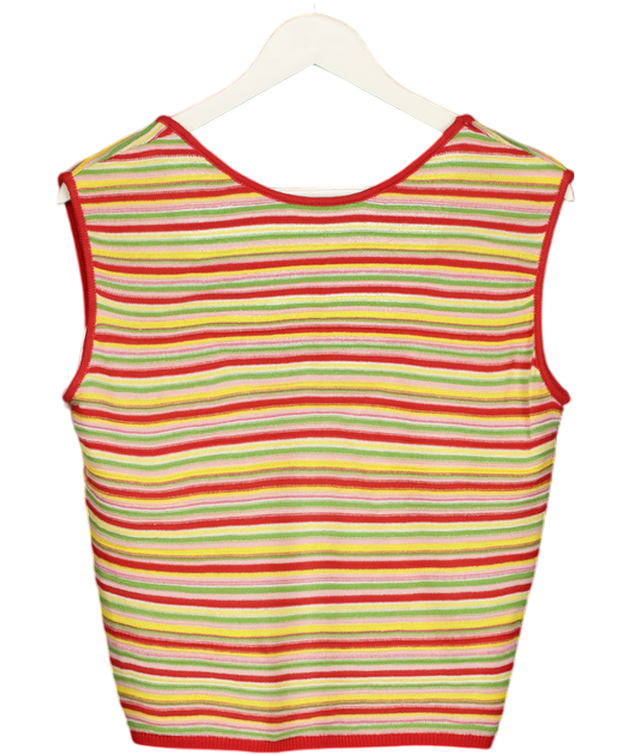 NA-KD Knitted Multicoloured Stripe Deep Back Top UK M