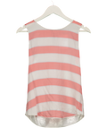 Massimo Dutti White Sleeveless Round Neck Striped Top UK S