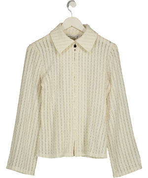 KAREN BY SIMONSEN Cream Lace Long Sleeve Shirt UK S
