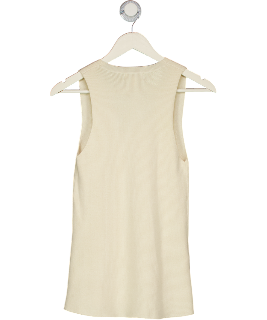 PRETTY LAVISH Cream Knit Waistcoat Top UK XS