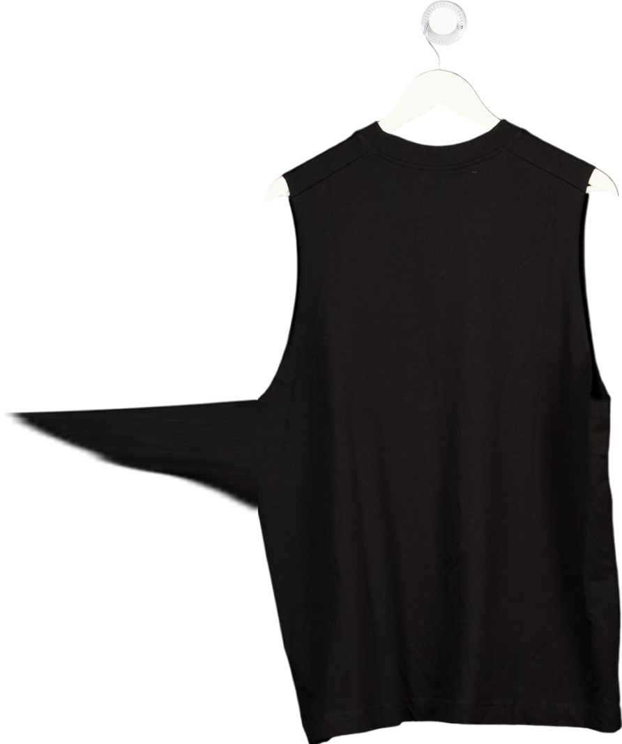 Black Cotton Muscle Tank UK M