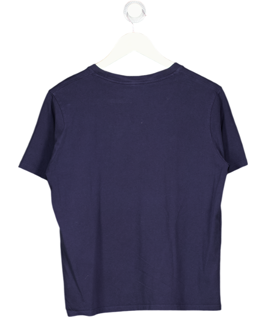 SEZANE Navy Blue 100% Organic Cotton T-shirt UK M