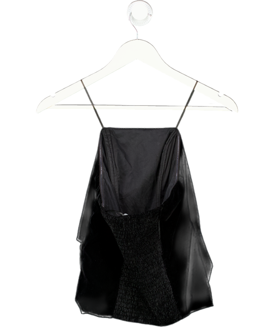 Next Black Velvet Structured Bandeau Top UK 8