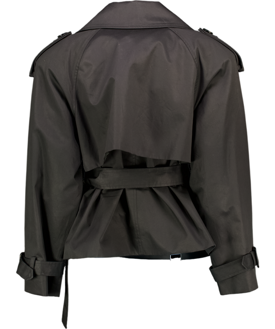 DE SAVARY LONDON Black Trench Jacket UK XS/S