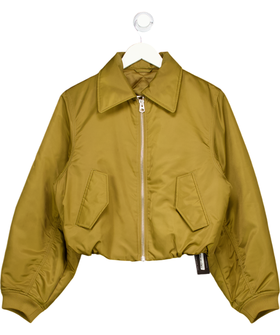 & Other Stories Brown Cropped Bomber Jacket UK XS