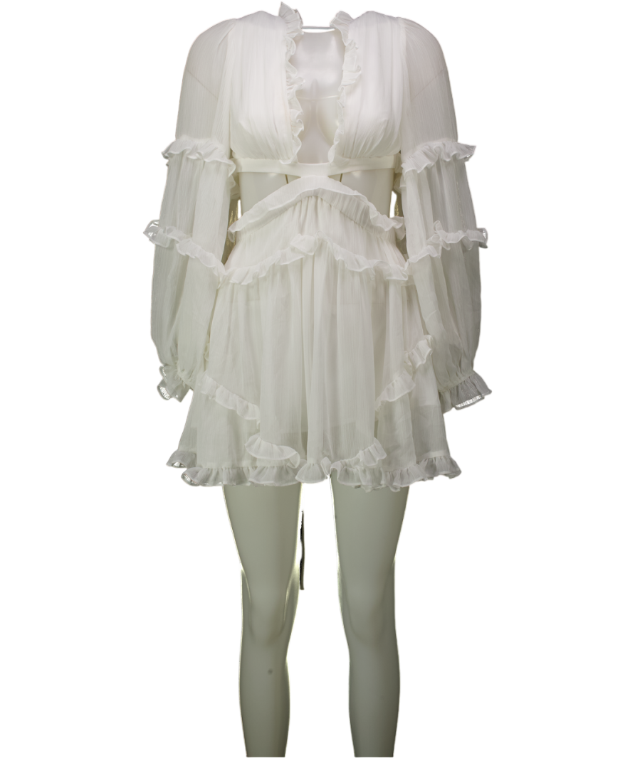 Michael Costello White X Revolve Amiya Mini Dress UK XS