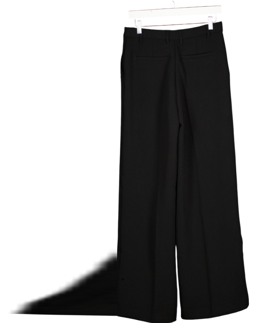 ASOS Wide Leg Pleated Trouser In Black UK 8