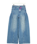 FABRIQUE Blue X Adriano Goldschmied Manon Seams Soft Barrel Leg Jeans In Cotton Denim UK XS
