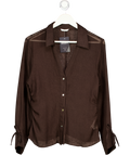 ZARA Brown Sheer Riched Side Shirt UK L