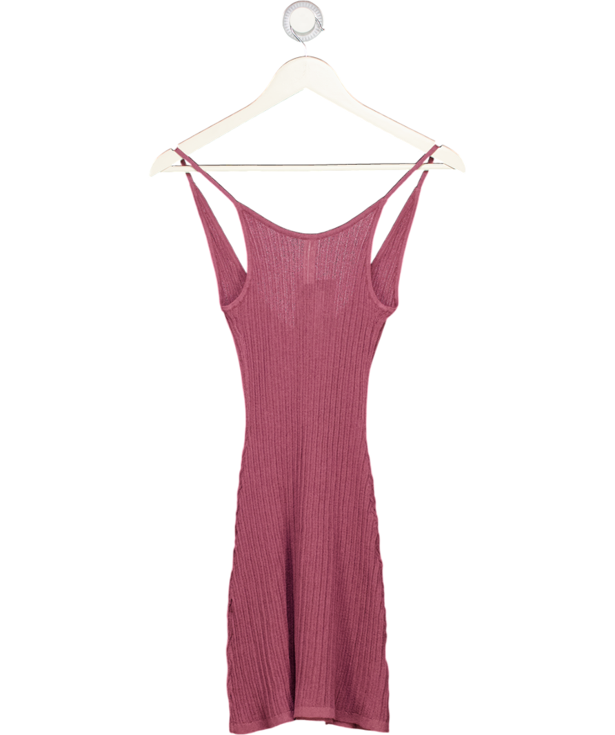skims sheer knit plunge mini dress SKIMS Plunge Mini Dress | Bison | Deep Neutral | Sheer Knit | XL