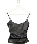 WHITE FOX Black Faux Leather Cami Top UK S