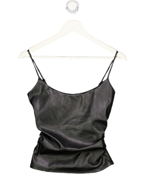 WHITE FOX Black Faux Leather Cami Top UK S