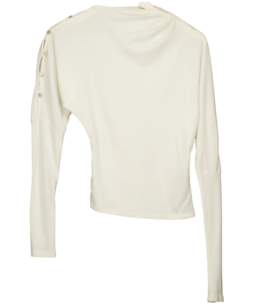 Runway Ticket White Soft Long Sleeve Top UK S