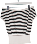 White Fox White Sweet Dreams Off Shoulder Top White/black Stripe UK M