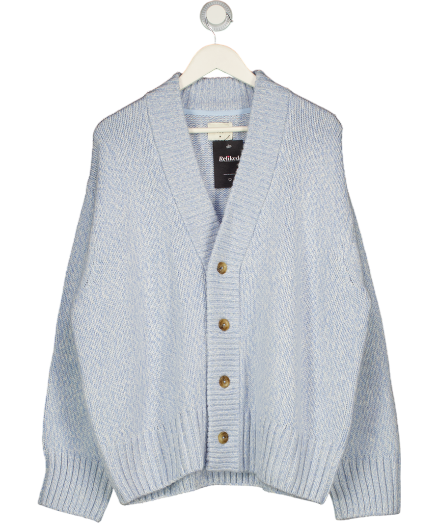 CHE STUDIOS Blue Angelo Heavy Knit Cardigan UK M