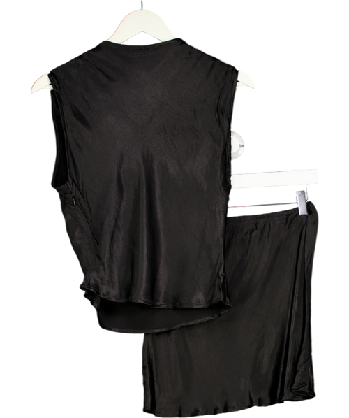 ASOS Black Scoop Neck Cami Satin Set UK 12