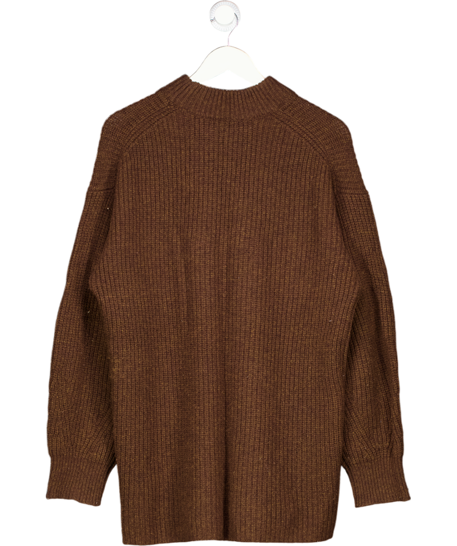 MALENE BIRGER Brown Oversize Chunky Wool Blend Disma Jumper UK S