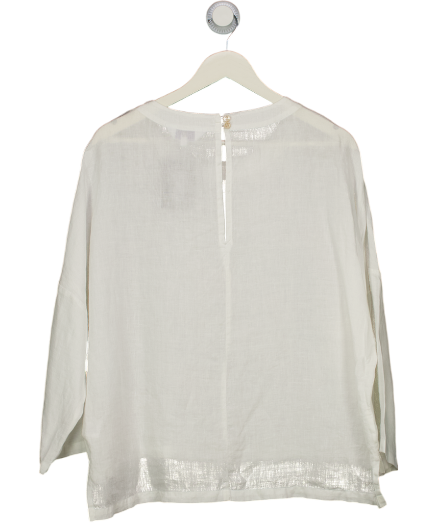 Brora White Washed Linen Top Uk 12/14 UK M/L