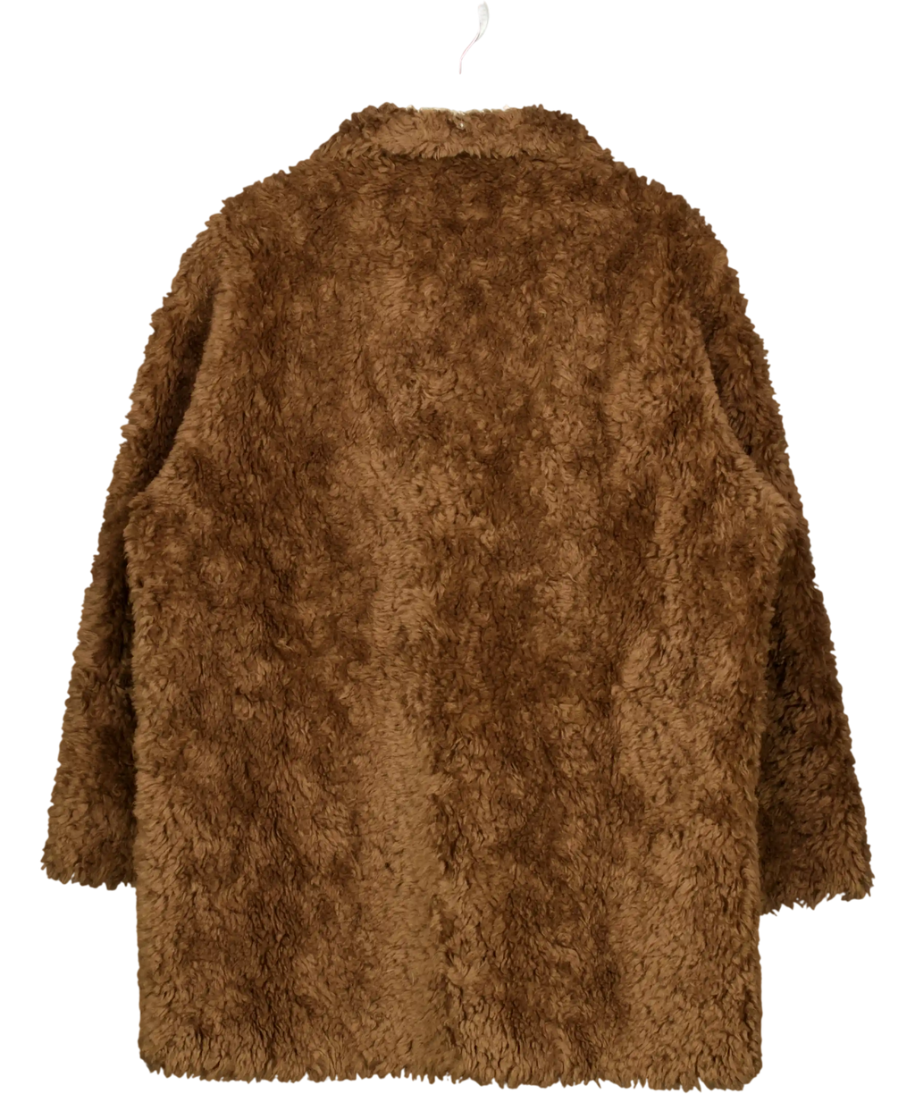 One By Cubic Brown Hign Collar Furry UK 10