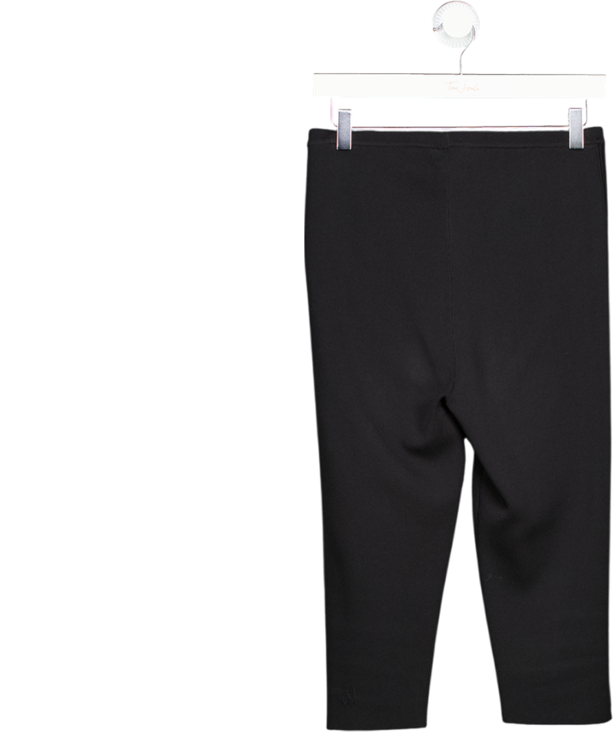 Totême Black Compact Knit Capri Trousers UK M