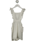 LOUISE MISHA White Organic Cotton Embroidered White Pinafore Dress 6 Years