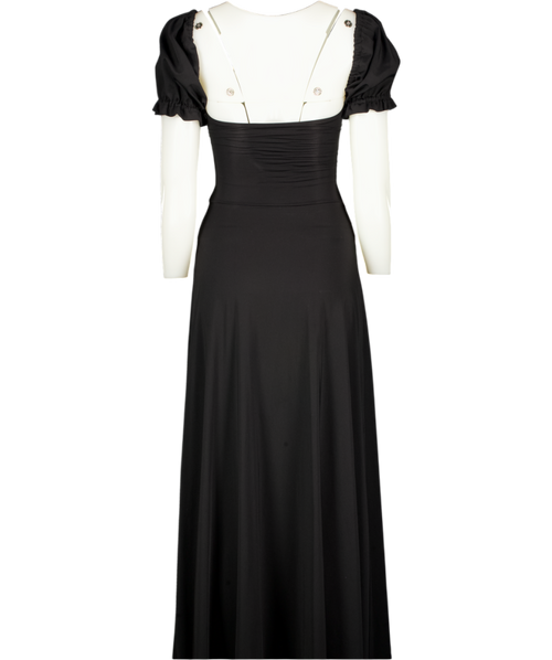 AGUA BENDITA Black Bali Cut-out Maxi Dress UK S