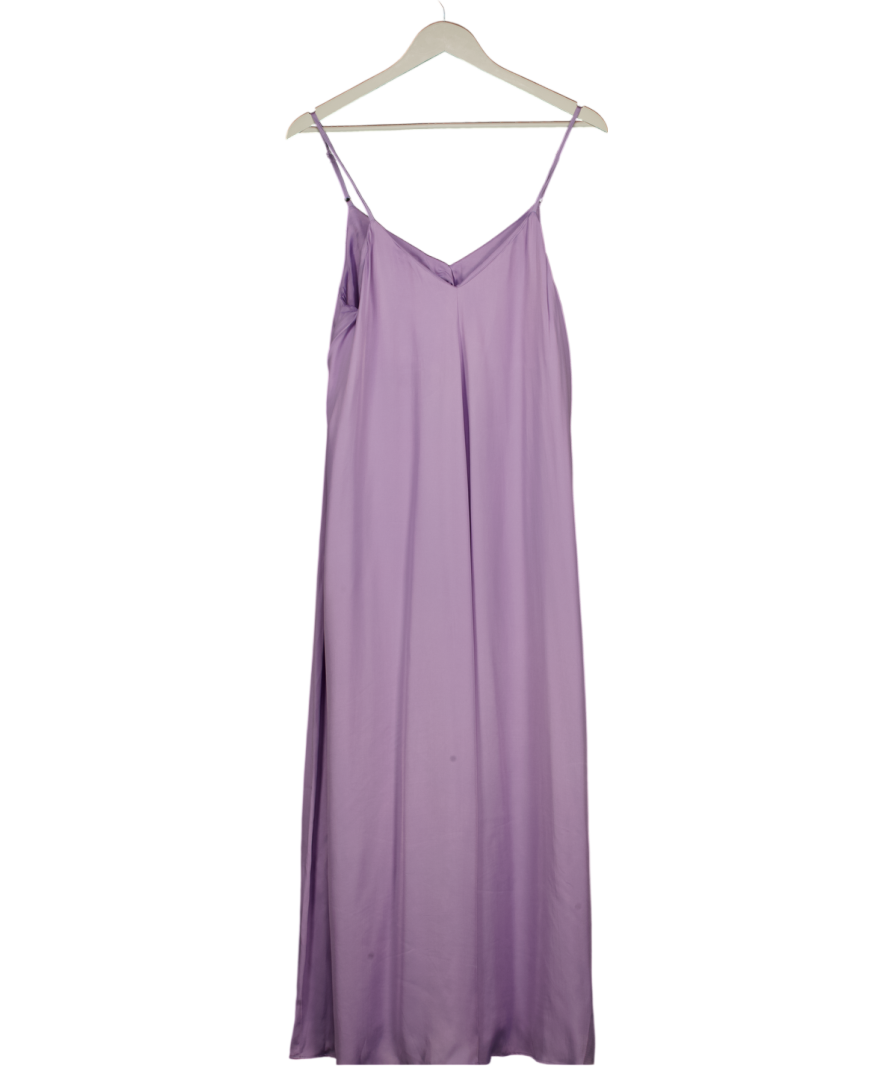 zara lilac silk dress Zara Satin Midi Slip Dress Lilac