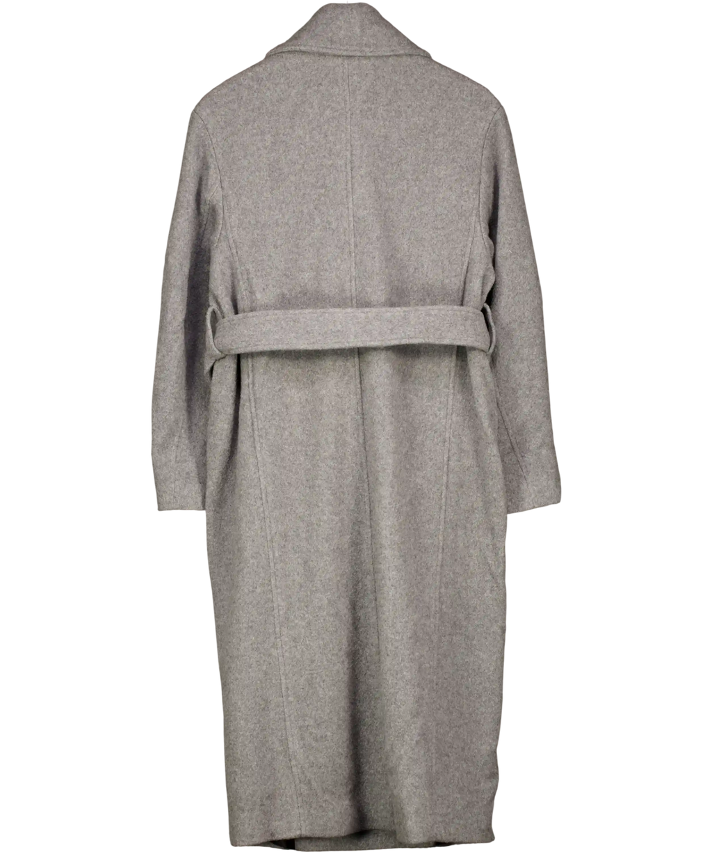 & OTHER STORIES Grey Belted Wool Coat UK S