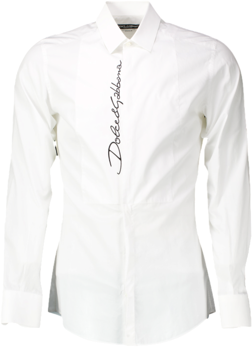 Dolce & Gabbana White Logo-embroidered Shirt UK S