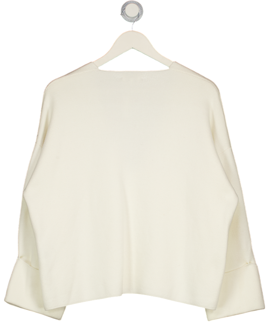 BAUM UND PFERDGARTEN Ivory White Cotton Blend V-neck Sweater UK S
