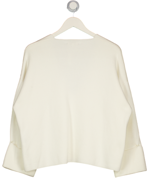 BAUM UND PFERDGARTEN Ivory White Cotton Blend V-neck Sweater UK S