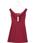 Meshki Red Cassidy Crepe Off Shoulder Mini Dress UK XS