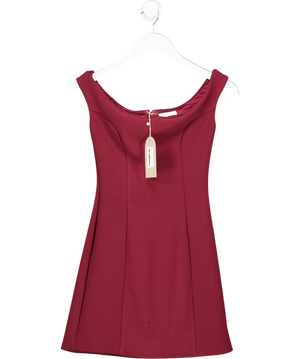 Meshki Red Cassidy Crepe Off Shoulder Mini Dress UK XS