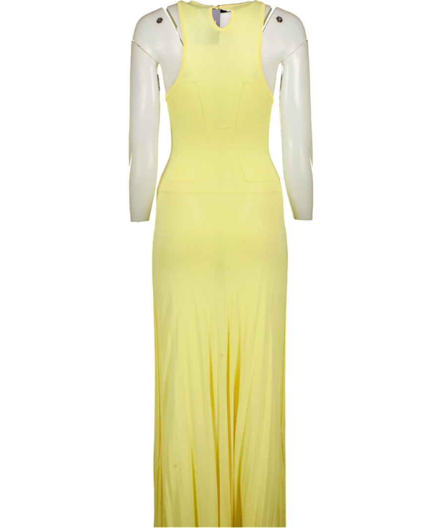 JACQUEMUS Yellow La Robe Maille Sculta Fine-knit Maxi Dress UK XS