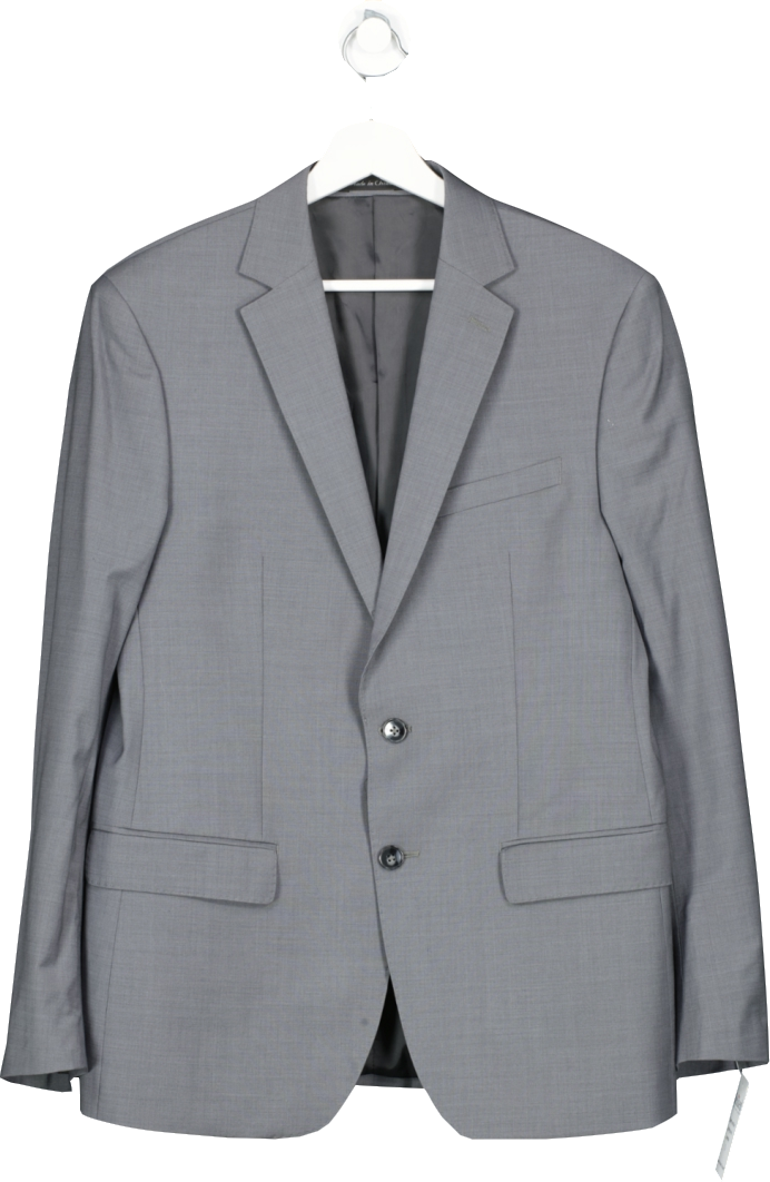 Calvin Klein Grey Slim Technische Colbert Wool Blend Blazer UK 40"