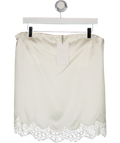 ZARA Cream Satin Bandeau Top With Lace UK L