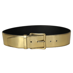 Miu Miu Metallic Gold Wide  Leather Waist Belt Sz 80cm/ 32" UK S