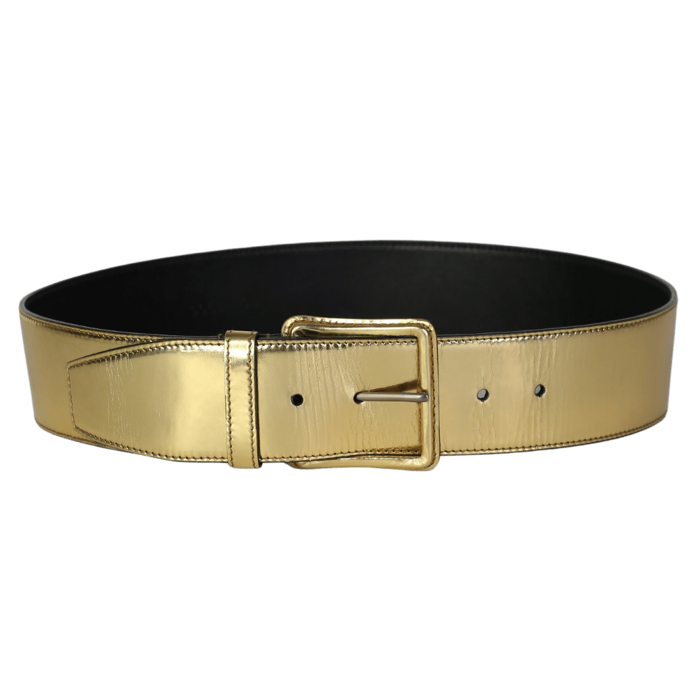 Miu Miu Metallic Gold Wide  Leather Waist Belt Sz 80cm/ 32" UK S