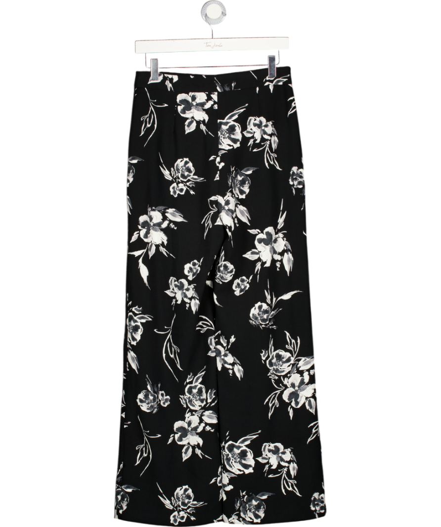 LAURA ASHLEY Black Floral Straight Leg Trouser UK 8